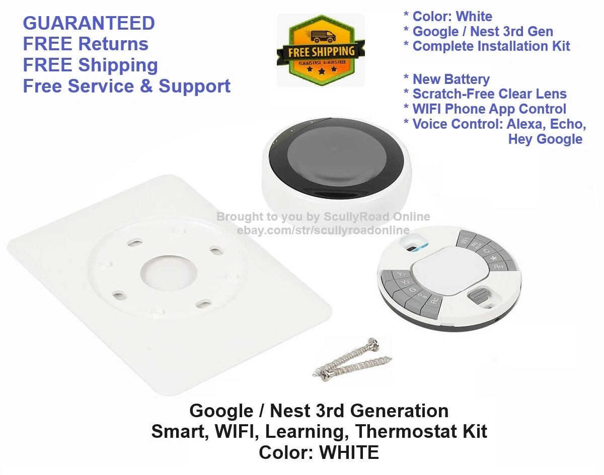SALE: Google Nest 3rd Generation Learning Thermostat WIFI Smart WHITE T3017US
