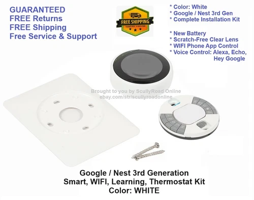SALE: Google Nest 3rd Generation Learning Thermostat WIFI Smart WHITE T3017US