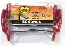 Metric Hex T-Handle WrenchSet 8pcs 2mm-10mm In Graduated Lengths Bondhus 13387