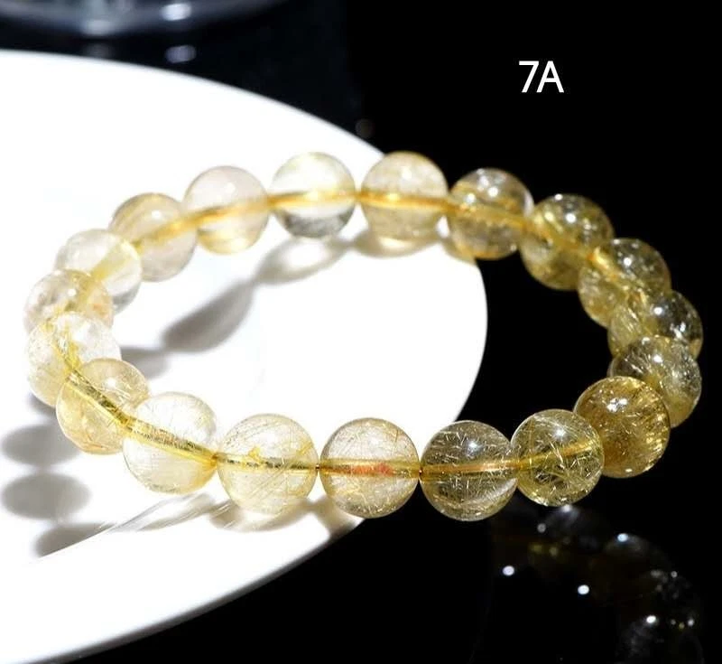 Natural Golden Rutilated Quartz Bracelet - Golden Hair Crystal - Image 3 of 4