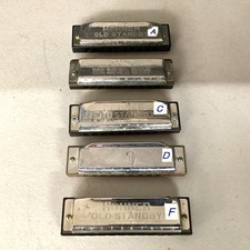 A Collection Of Vintage Horner Old Standby Harmonicas Lot Of 5