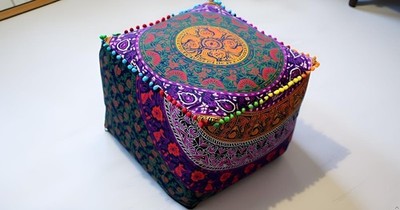 Craft Kala Mandala Floor Decorative Bohemian Square Pillow Cover  20x20x14