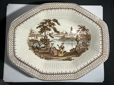 Platter Bowl Wm Adams & Sons Ironstone Antoinette Pattern Real English 9.5" X 7"