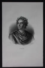 1830 - Henri Louis Cain Lekain Actor Lithograph Portrait Folio