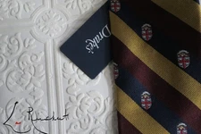 NWT Rare Drakes London "Brown University " $145  hand made silk neck tie