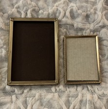 VTG Mismatched Brass Picture Frames, Floral Borders, 2 PCS, 3.5x5,5x7, IMPERFECT