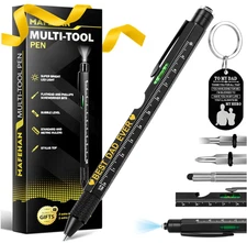 Multi-Tool Pen 9-in-1 + Keychain Gift Set – Birthday Present for Dad or Husband