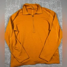 Ibex Mens 100% USA Rambouillet Wool Baselayer Long Sleeve 1/4 Zip Size L