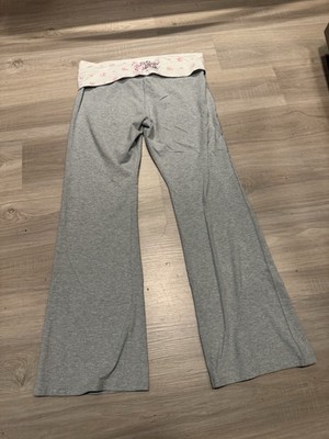 VSPINK x LoveShackFancy Cotton Foldover Flare Legging in HEATHER GREY Xtralarge