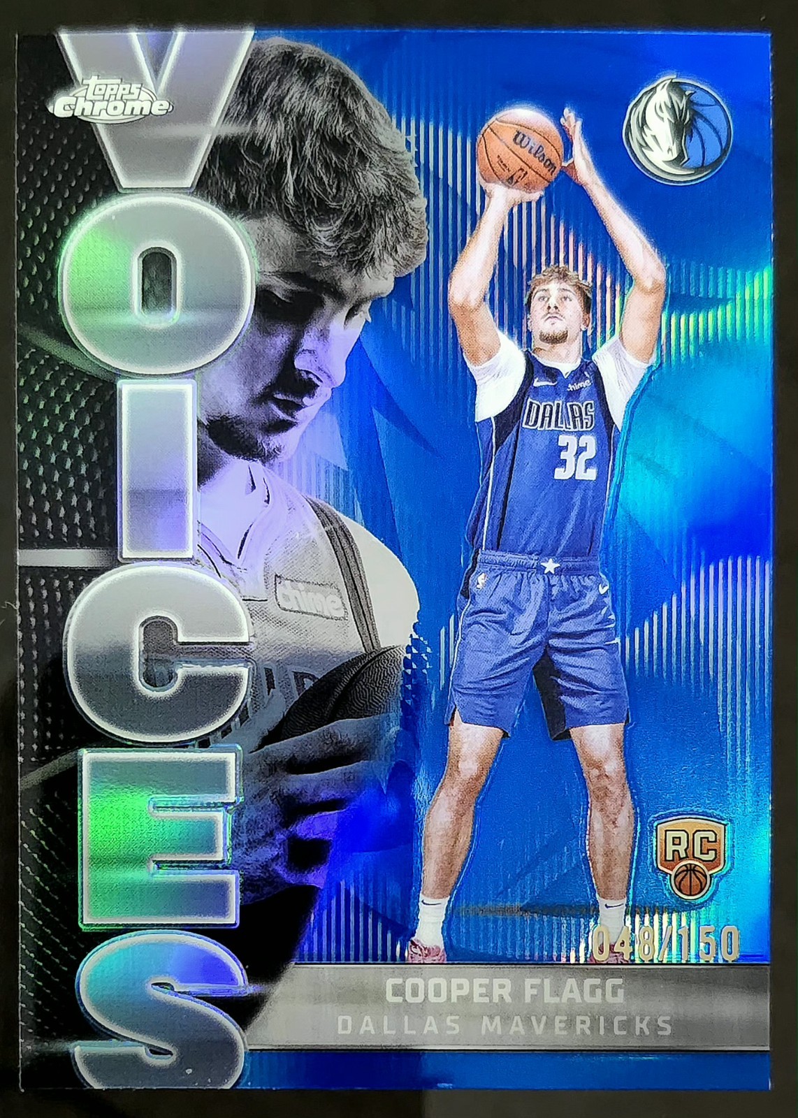 2025-26 Topps Chrome Voices Cooper Flagg Blue Refractor /150 ☆RARE☆ Color Match!
