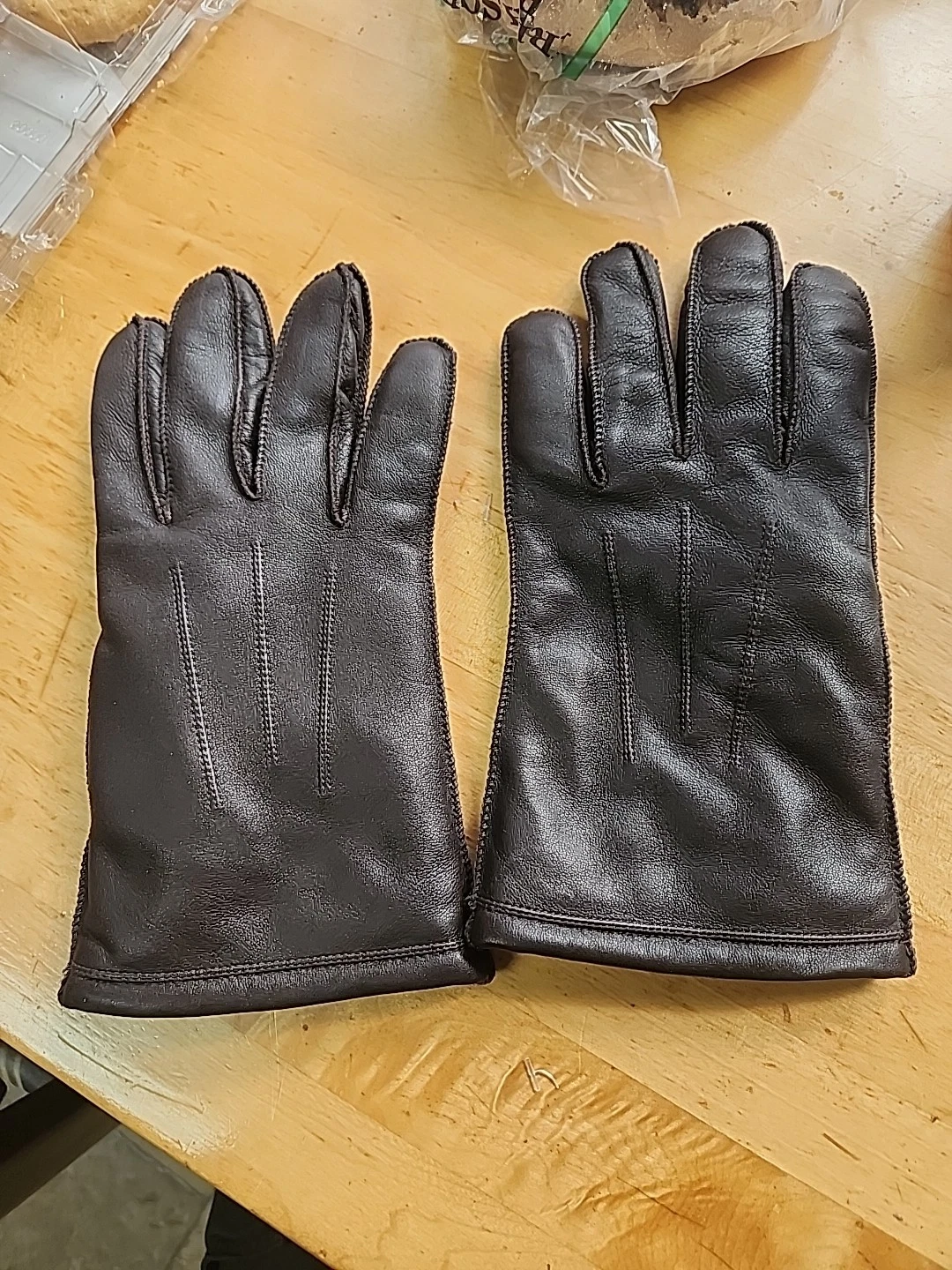 Aris Mens Brown Gloves Leather Lined Sz M/L