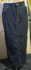 VINTAGE Denim Jean Long Skirt Liz Claiborne Liz Wear Pencil Size 8 Cotton Denim