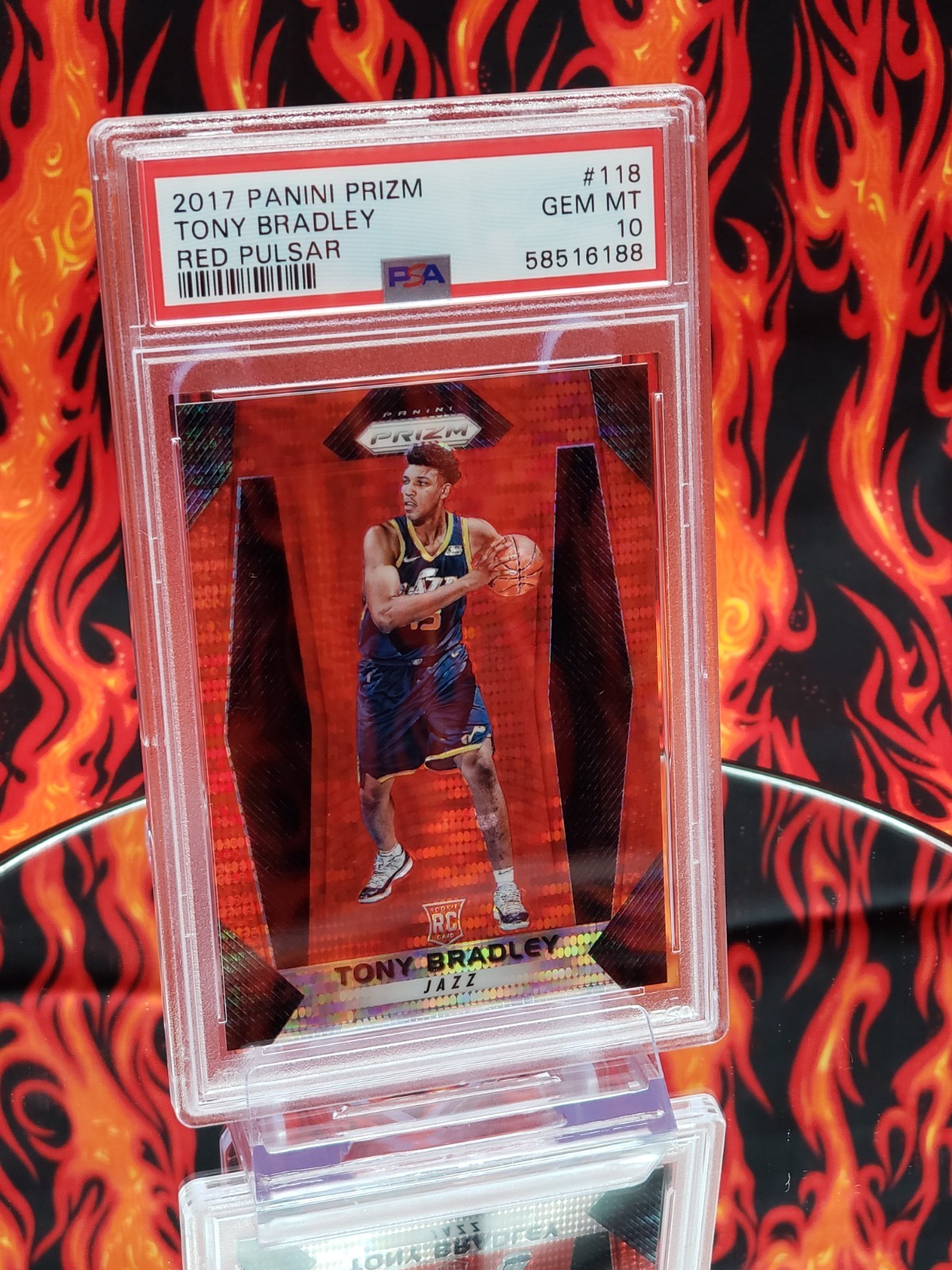 Tony Bradley 2017 Panini Prizm Red Pulsar #118 LE 22/25 Rookie Card [PSA 10 GM] view 7