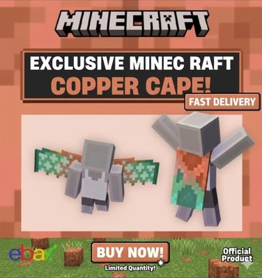 MICROSOFT Exclusive Minecraft Copper Cape Code: Bedrock & Java! Fastest Delivery