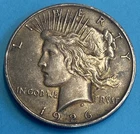 1926 D Peace Silver Dollar, US Mint 90% Silver Coin