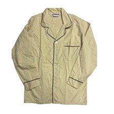 Vintage McGregor Classics Pajama Top Mens S Button Up Long Sleeve Beige Classic