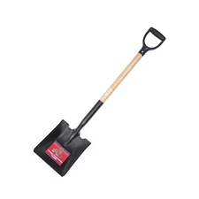 BULLY TOOLS 52520 Square Point Shovel, 14 ga Steel Blade, Wood Handle