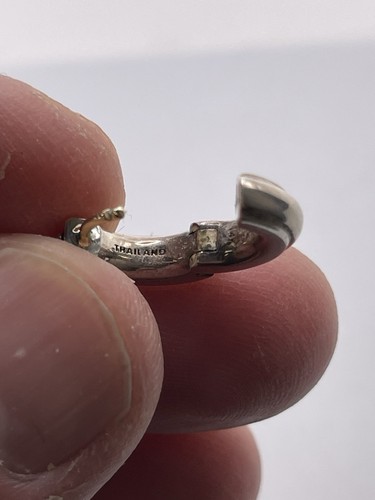 Michael Dawkins Sterling Silber Kiesel Kaviar Creolen mit 14k Gold Pfosten - Bild 6 von 7