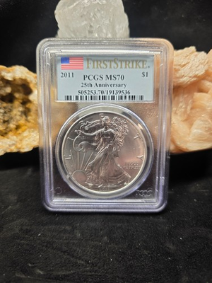 #ad 2011 S US Silver Eagle 25th Anniversary First Strike PCGS MS 70 $175.00