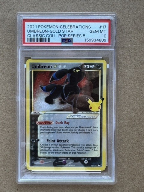 Pokemon Umbreon-Gold Star 17/17 Celebration PSA 10