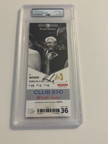 Luka Doncic Signed Autograph Rookie season Triple Double Ticket Stub PSA/DNA