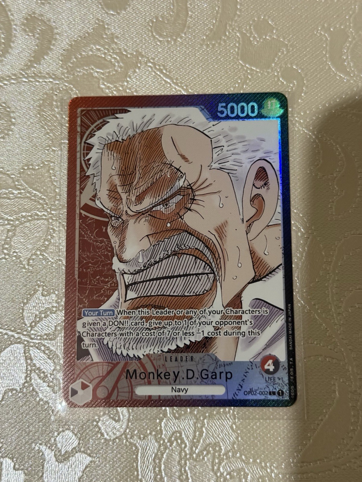 Monkey D Garp OP02-002 Alt Art Leader One Piece TCG Paramount War NM