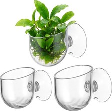3Pcs Aquarium Plant Holder, 2 Sizes Fish Tank Aquatic Plant Pot with Suction Cup