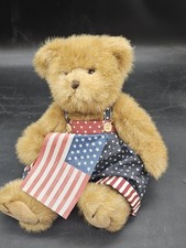 America Patriotic Teddy Bear With Flag 9"