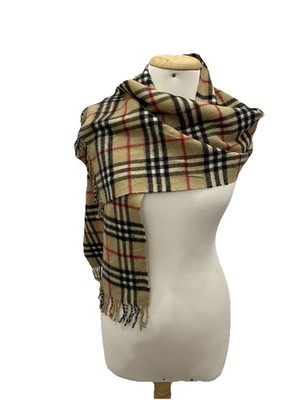 S30#Burberrys cashmere rectangle Scarf made in England 55/11 inch