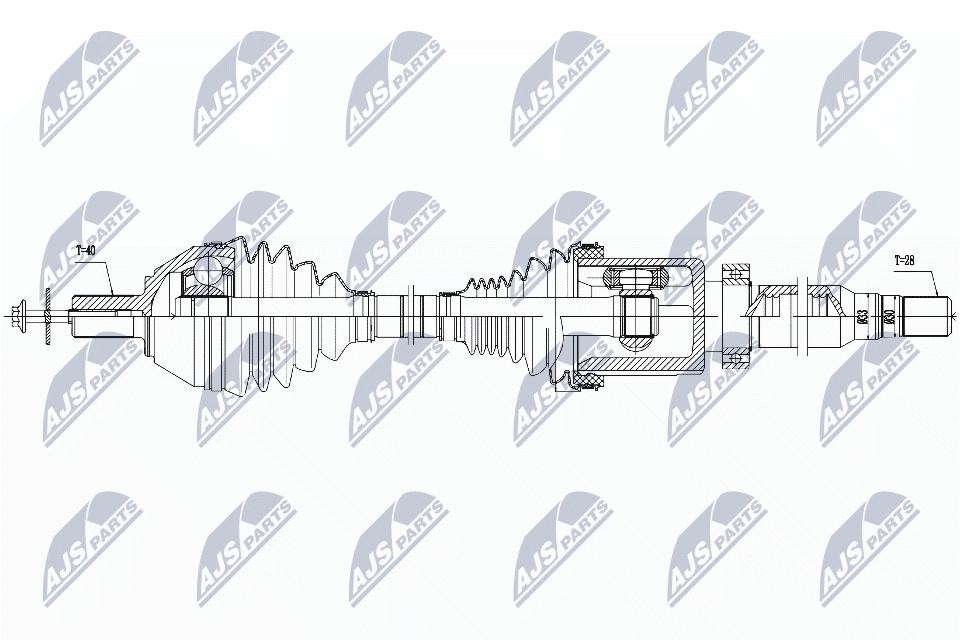 NTY Drive Shaft NPW-VV-042 For Volvo Front Axle Right, New