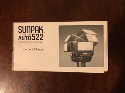 Sunpak Auto 522 Thyristor Flash Unit - Original Instruction Manual Booklet