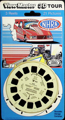 NHRA Championship Drag Racing Hot Rods 3d View-Master 3 Reel Packet Cars SEALED