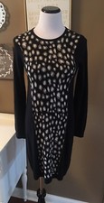Philosophy Cashmere Blend Sweater Dress Size XS Black Gray Print $88 Retail
