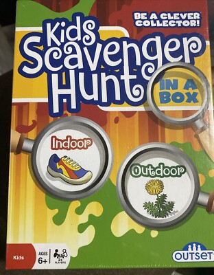 NEW KIDS SCAVENGER HUNT ''IN A BOX'' INDOOR OUTDOOR FUN BE A CLEVER COLLECTOR
