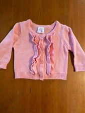 Ruffle Butts EUC/NWOT  Pink Knit Ruffled Front Cardigan -3-6 Months