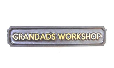 GRANDAD'S Werkstatt Rectangular- Garage / Schuppen Wandtafel - Brandneu Artikel