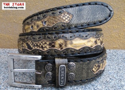 SENDRA BOOTS Gürtel Schlangenleder Python Belt Ledergürtel Handarbeit Spanien