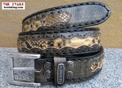 SENDRA BOOTS Gürtel Schlangenleder Python Belt Ledergürtel Handarbeit Spanien