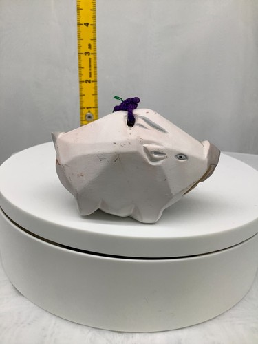 Japanese Clay Bell Ceramic Dorei Asian Antiques Kasuga boar 1.7x3.3x2.1inch - Picture 9 of 12