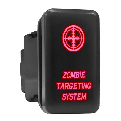 ZOMBIE TARGETING SYSTEM Red Tall Push Button 1.54''x 0.83'' (Fit: Toyota)