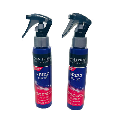 Lot 2 John Frieda Frizz Ease 3 Day Straight Heat Protection Spray Hair Keratin
