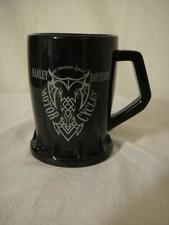 RARE Harley Davidson by The Encore Group Coffee Cup Silver Logo on Black Mug