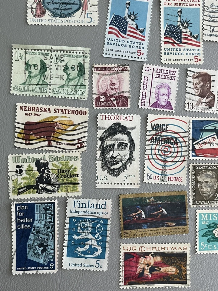 USA 51 Stamps 1966 - 1967, 2 Mints,49 Used,1 Block Of 3 ,see Photos - Image 4 of 4