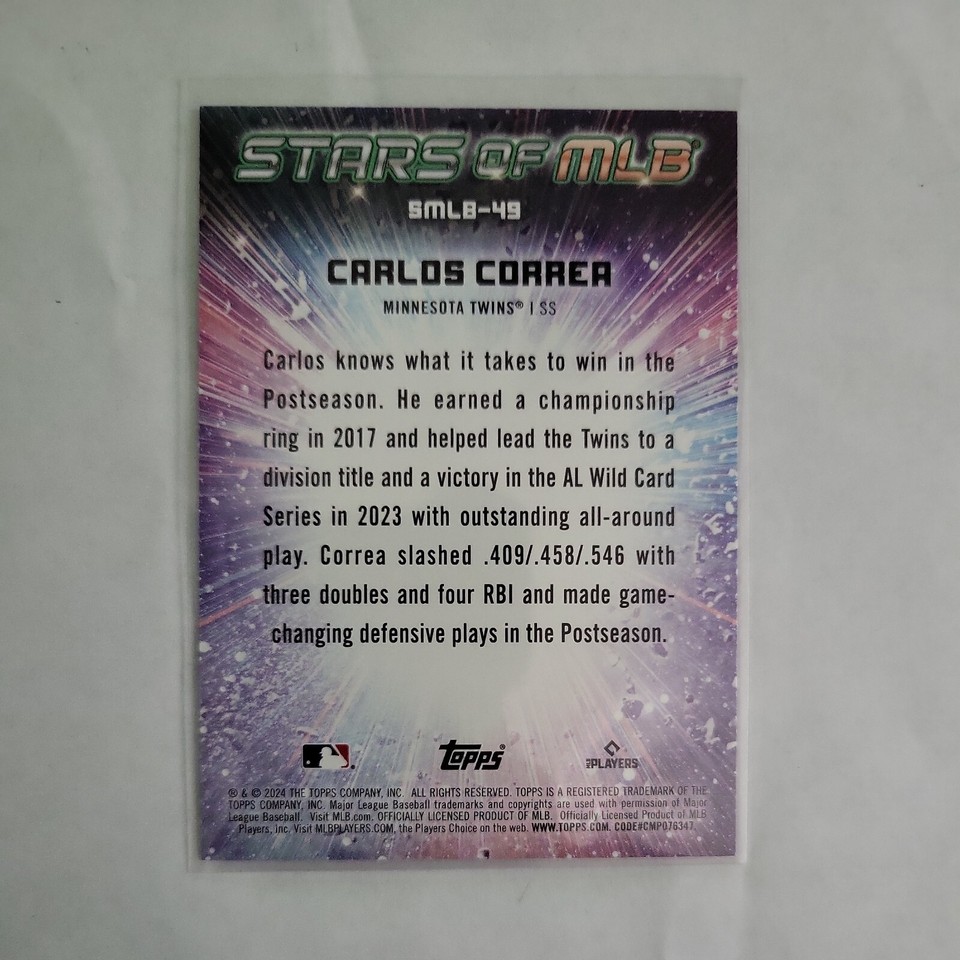 2024 Topps Series 2 MLB Carlos Correa Stars Of MLB Holofoil SMLB49 SP