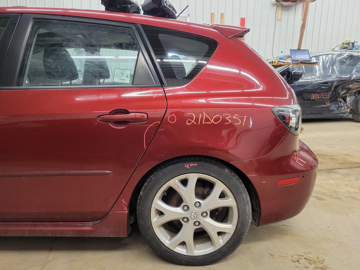 04-09 MAZDA 3 HATCHBACK DRIVER LEFT REAR SIDE DOOR ASSY COPPER RED
