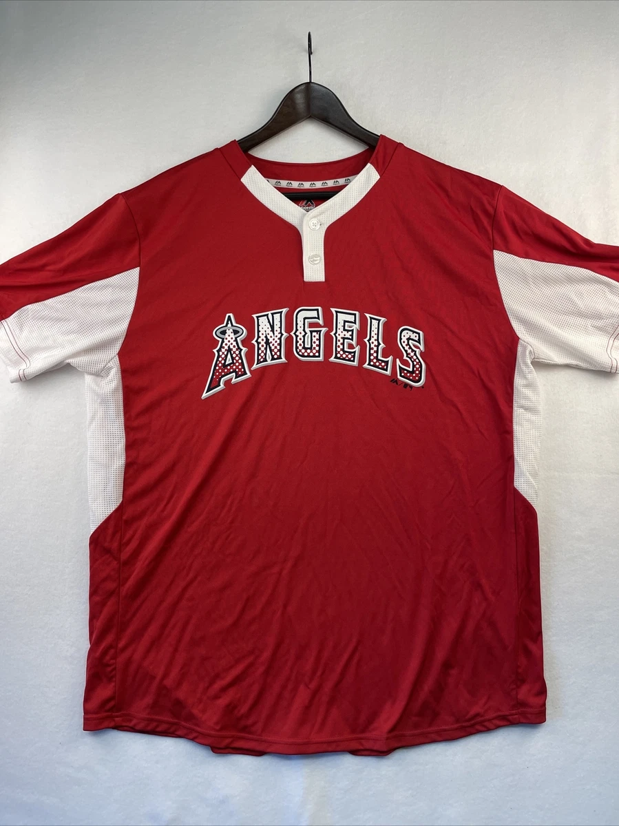 Men's Majestic Red Los Angeles Angels Official Cool Base Jersey