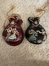 Two Pair Of Castanets Corrida Flamenco Handmade Art Deco Spain