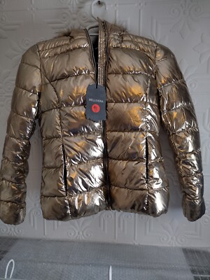 Bellivera Women's Lightweight Puffer Jacket,Metallic Shiny with