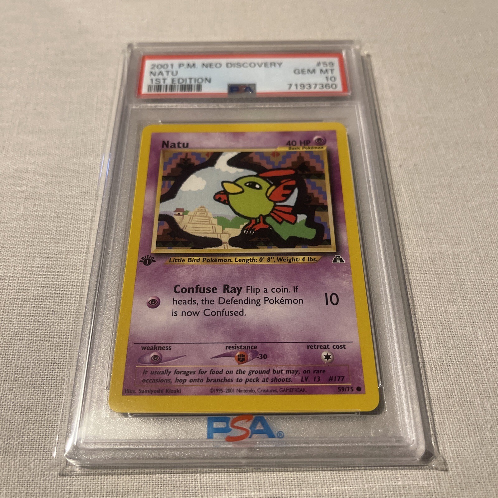 2001 Pokemon Neo Discovery 1st Edition #59 Natu PSA 10 GEM MINT