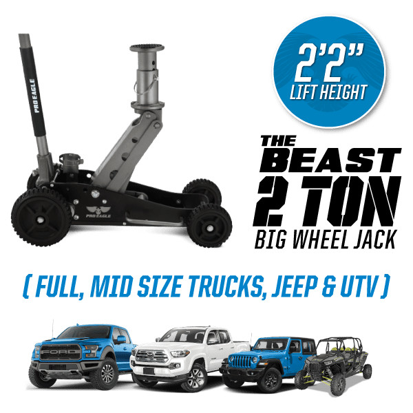 Pro Eagle 2-Ton Big Wheel Off Road Jack The Beast